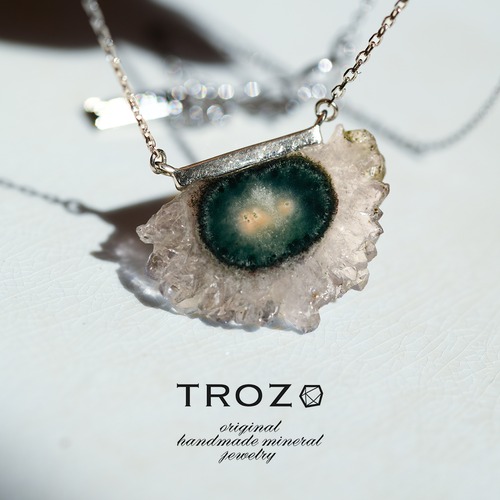 【042 Nightfall Collection】 フラワーアメジスト鉱物原石 シルバー925 ネックレス 天然石 アクセサリー (No.3585)