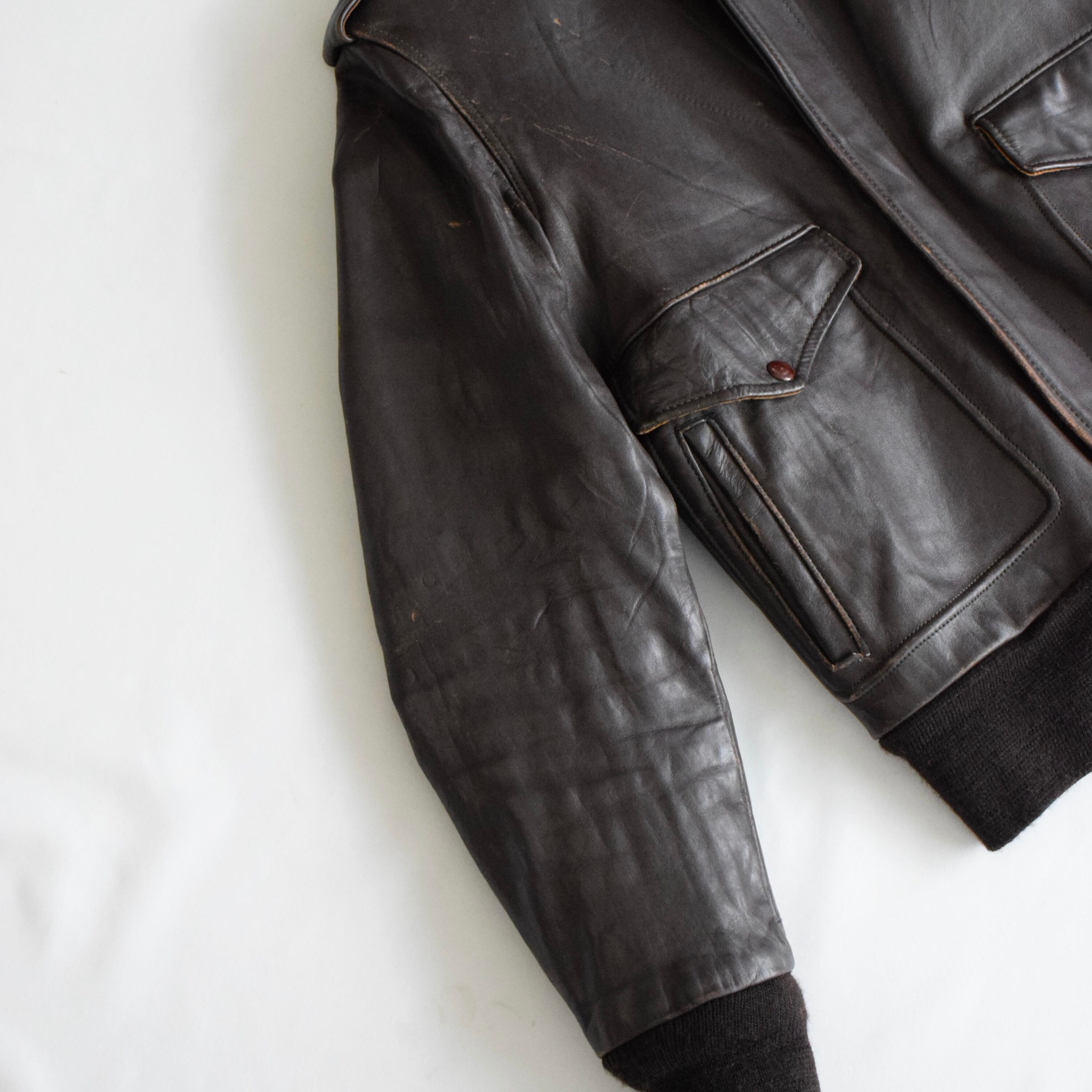 70s Schott A-2フライトレザージャケット メンズ38 ブラウン ショット