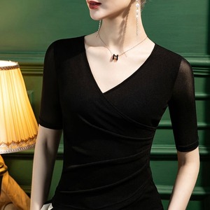 ブラックキャンドルⅢ〜シースルーカシュクール美魔女半袖Tシャツ〜M23209