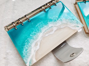 421.オーシャンレジンアート 手帳型ノート