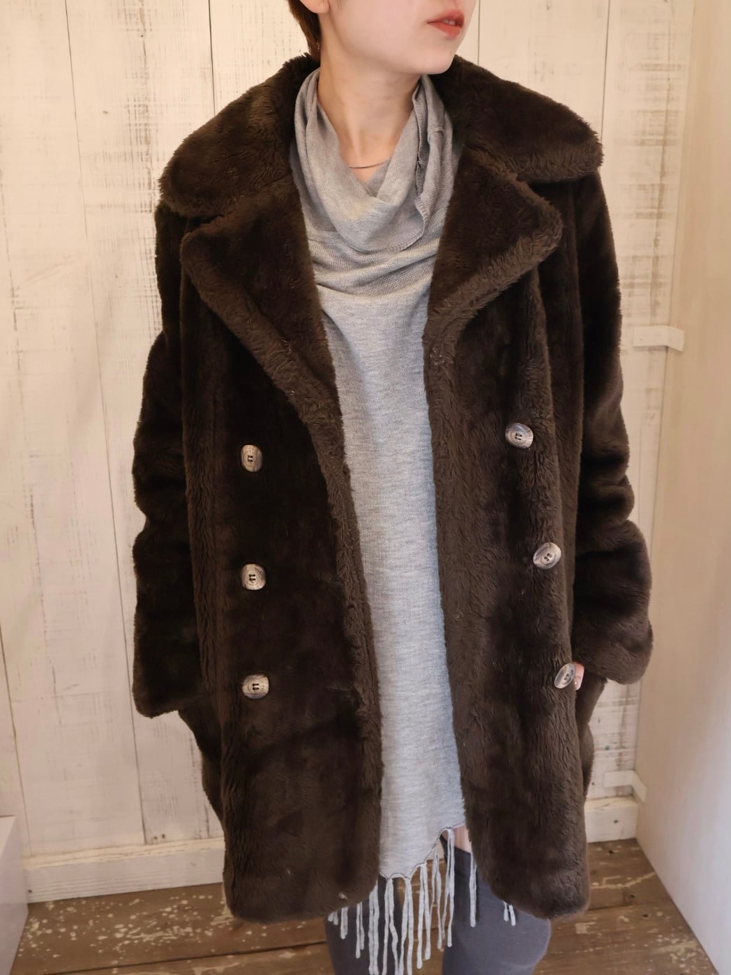 80s boa jacket【1909】