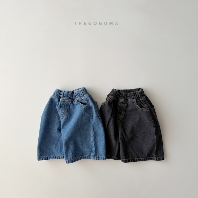 【取寄】the goguma|label bermuda denim pants|ラベルバミューダデニムパンツ|XS-JL|kids&jr|26 summer
