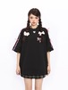 2024夏 韓国可愛い風トップス Tシャツ ファッション系 半袖 スリムフィット サイド ペイントシルエット ゆったり丈 ロングレディースサイズ韓国Vネックおしゃれカジュアルメンズライク T