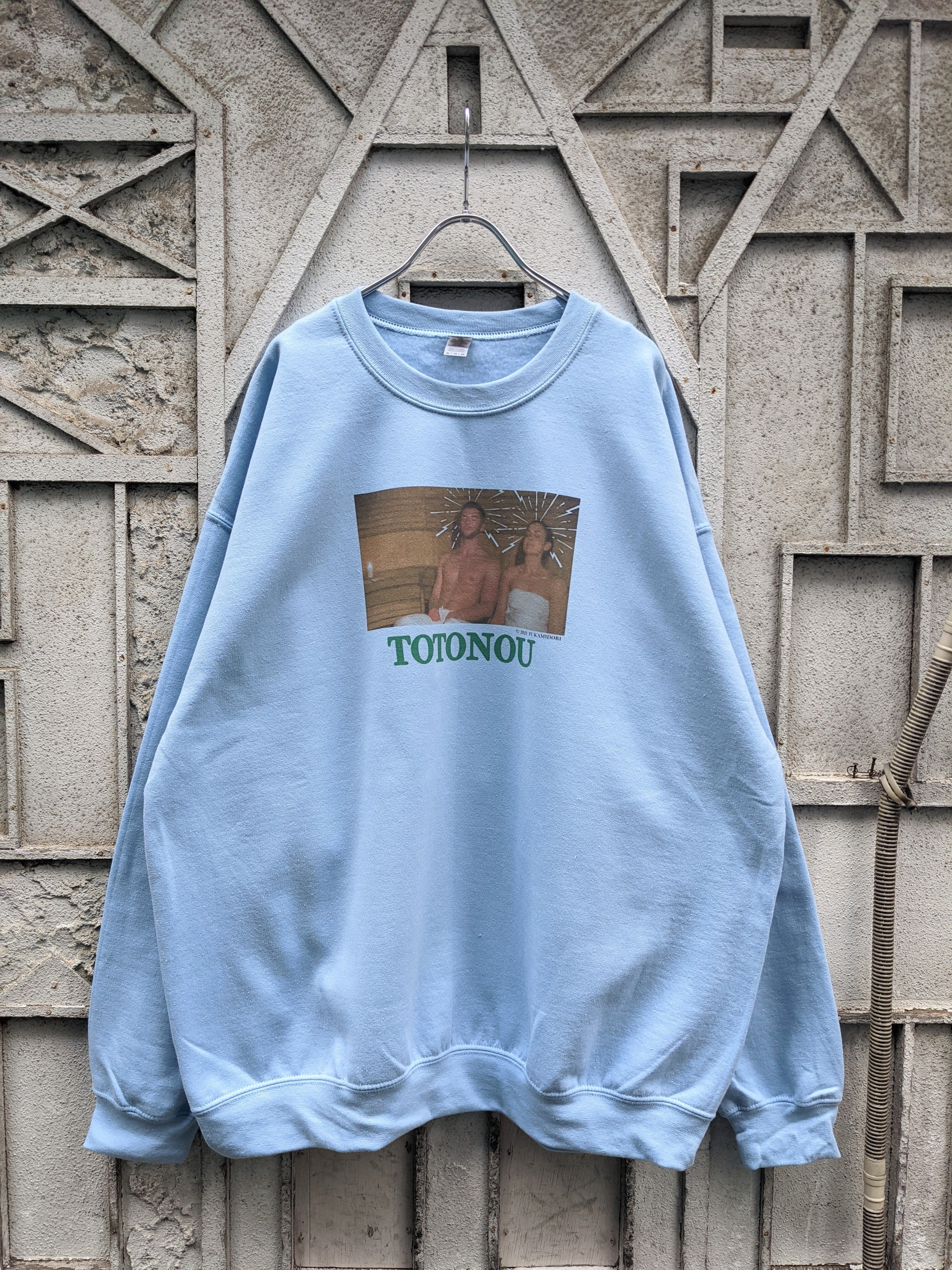 "深緑" original TOTONOU sweat / SKY BLUE