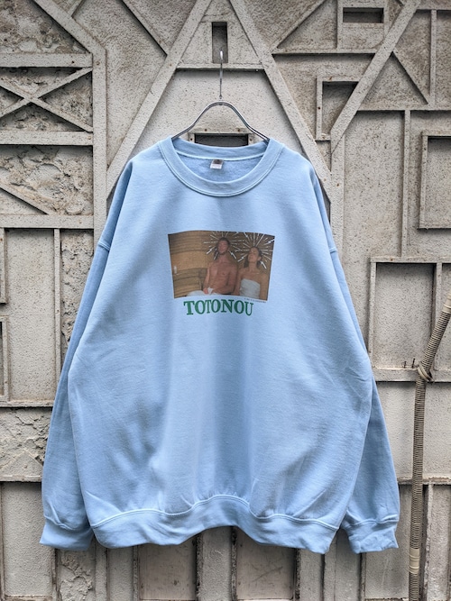 "深緑" original TOTONOU sweat / SKY BLUE