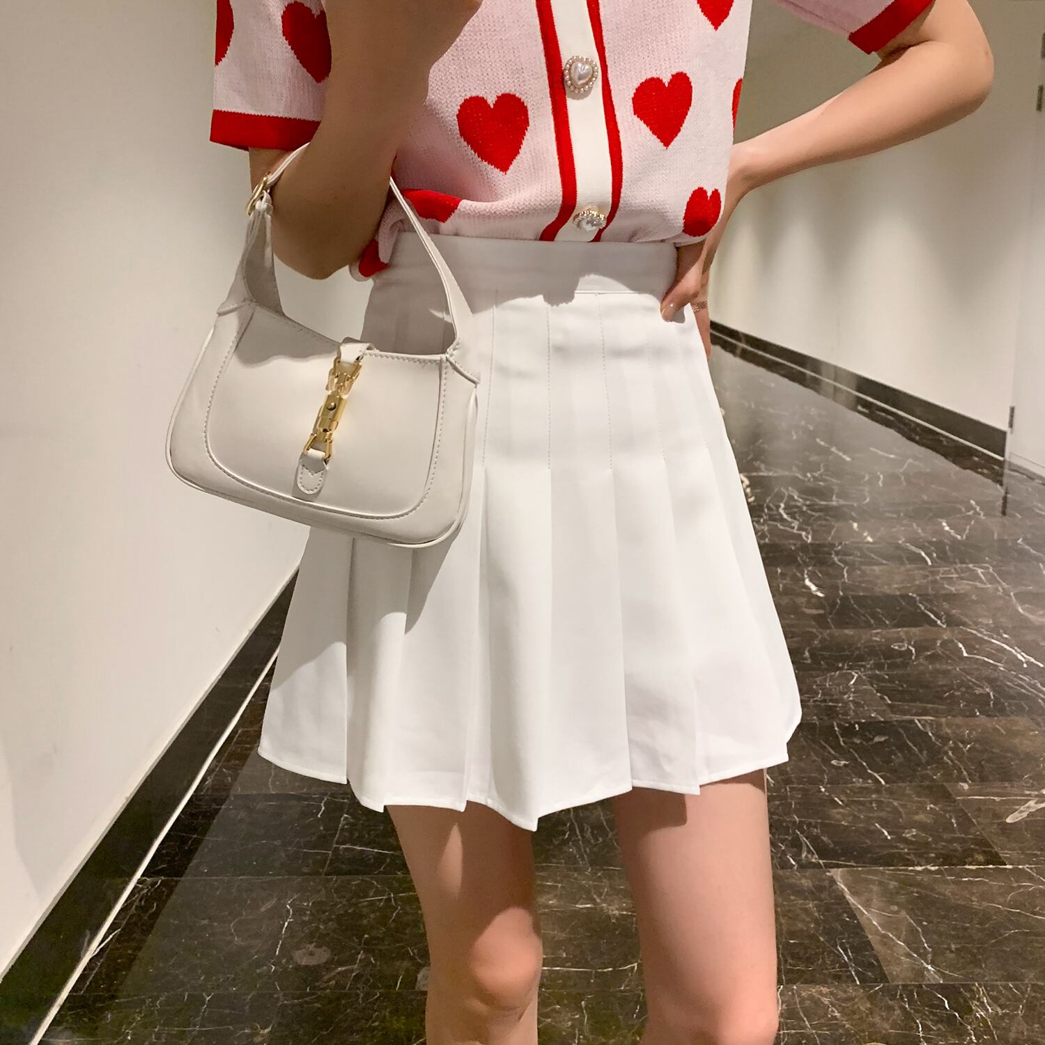 スタイルプリーツAラインショートスカート サマーホワイト 夏物 6Du_Shop_Women26258539946