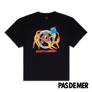 【PAS DE MER/パドゥメ】NIGHTCLUBBING TEE Tシャツ / OLD BLACK / SS24-12121