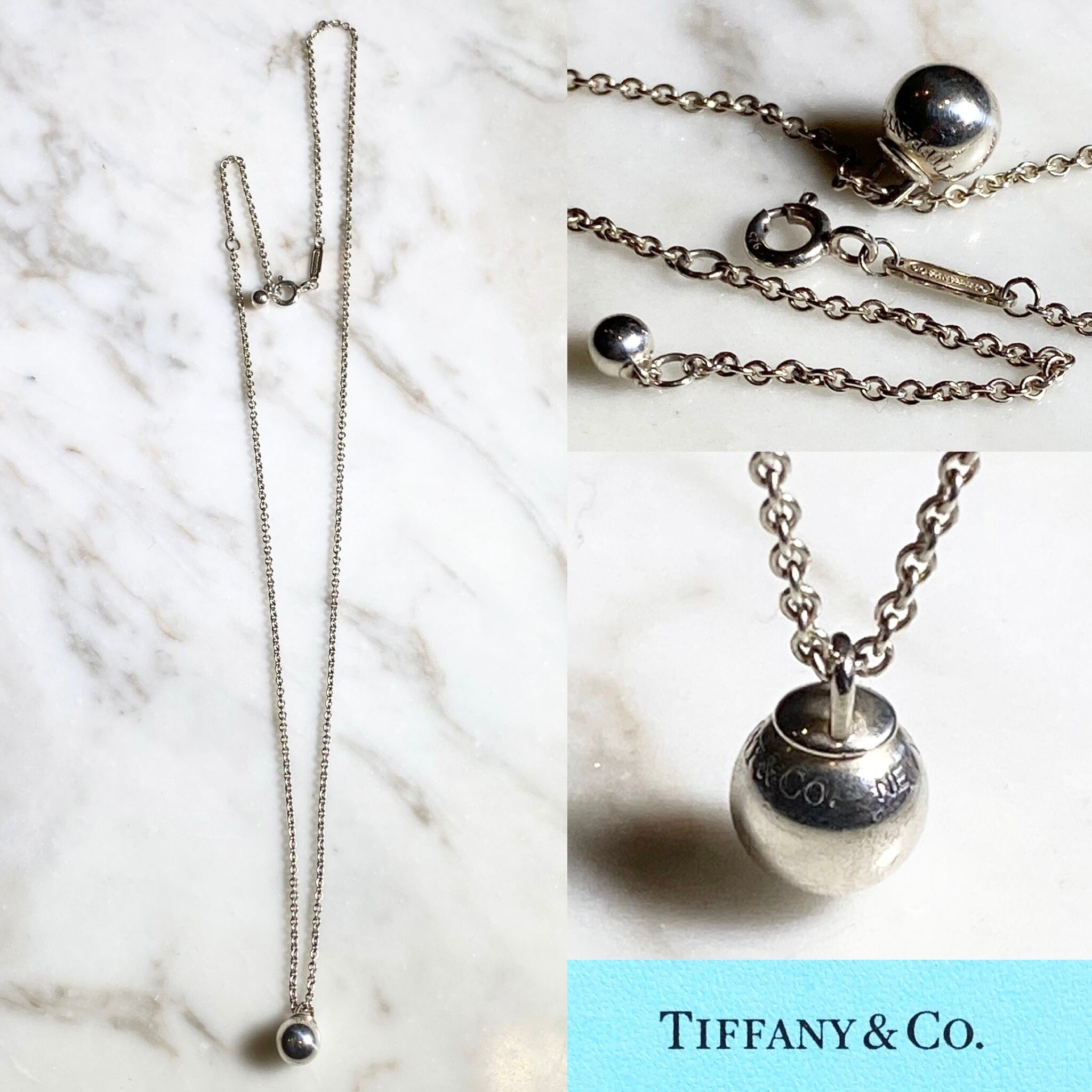 TIFFANY silver ball pendant necklace | NOIR ONLINE