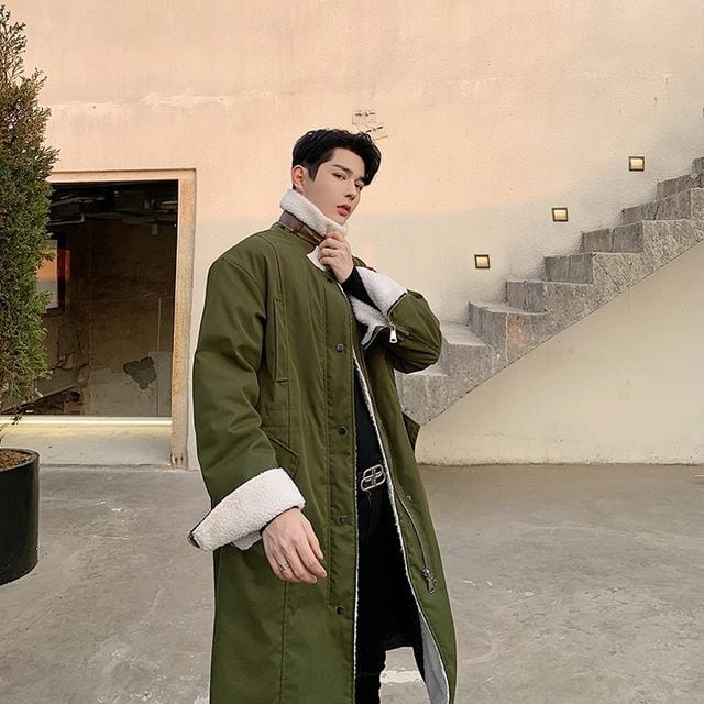 予約販売】ボアコート アウター メンズ 裏ボア カジュアル ロング丈