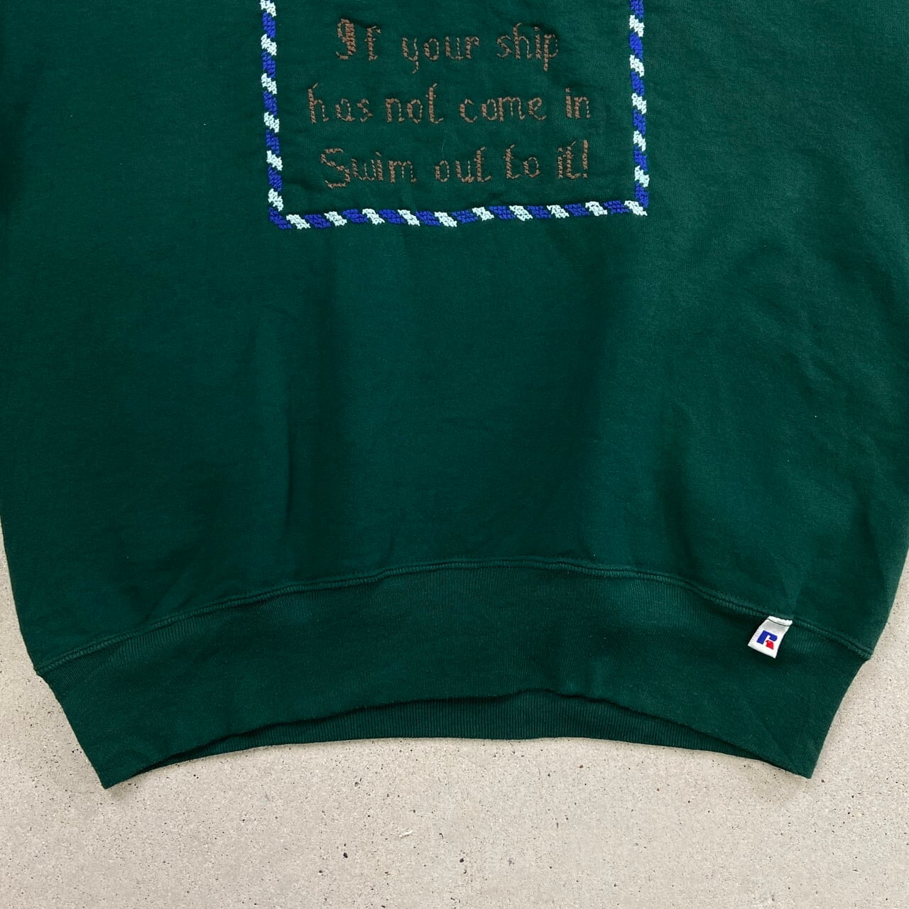 90年代 USA製 RUSSELL ATHLETIC ラッセル クロスステッチ スウェット