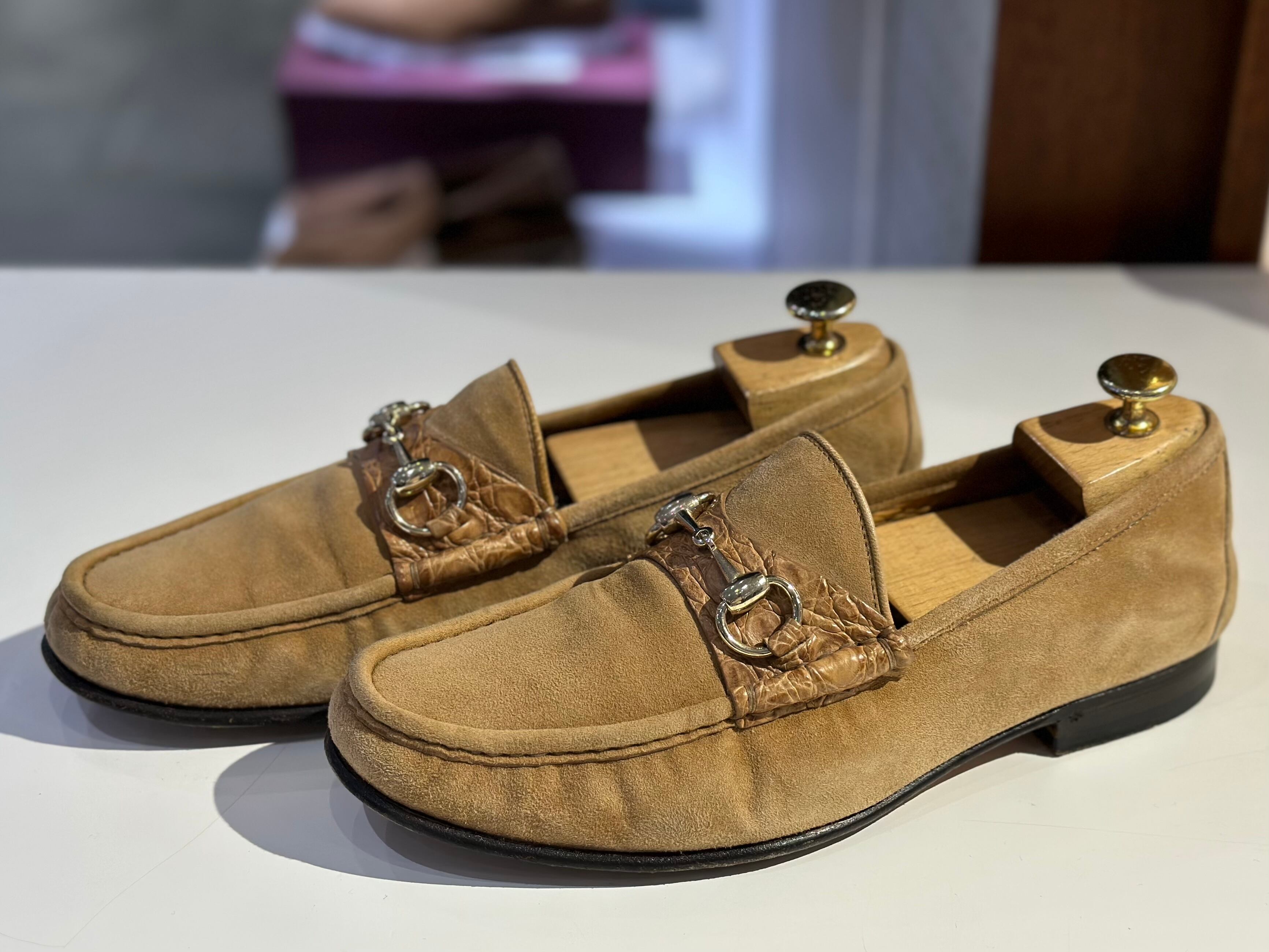 gucci グッチ ホースビットローファー 7ハーフ クロコダイル 紳士靴 