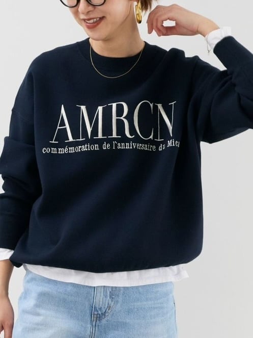 MICA&DEAL / 【AMERICANA×MICA&DEAL】ロゴ刺繍スムースニットプル