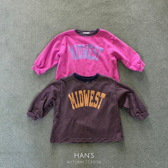 【取寄】hans｜cotton stripe tee｜コットンボーダーT｜XS-JM｜kids&jr｜26 autumn