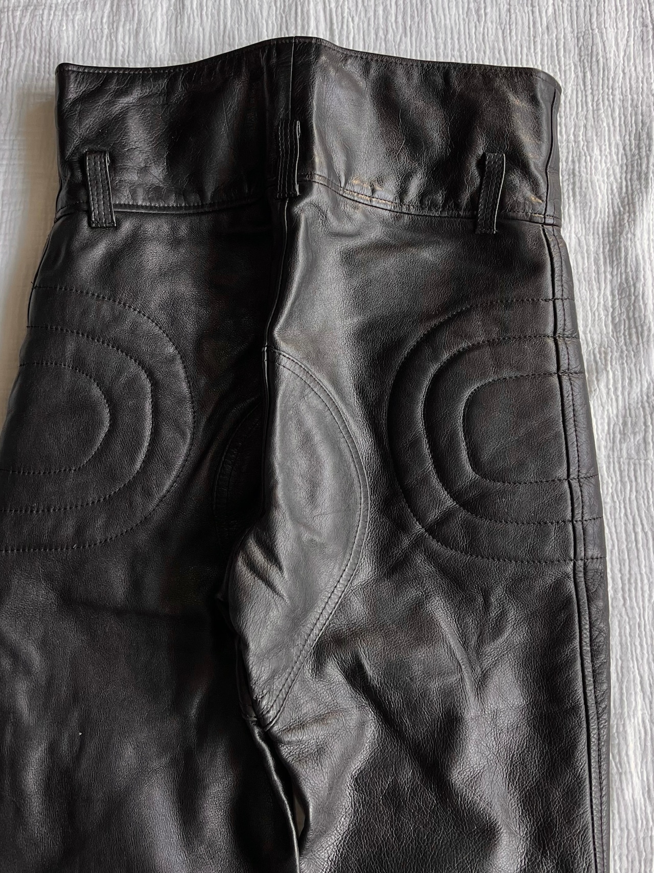 "Vintage" Waist Belt Gimmick Leather Pants
