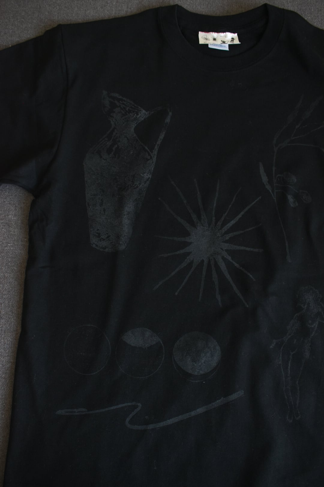 【新品】 physis ピュシス　block-printed Tshirt 即納】physis block-printed Tshirt / Black | physis (ピュシス)