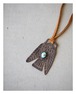 Hand-Stamped Thunderbird Turquoise Silver Fob Necklace (c. late 1920s–early 1930s)