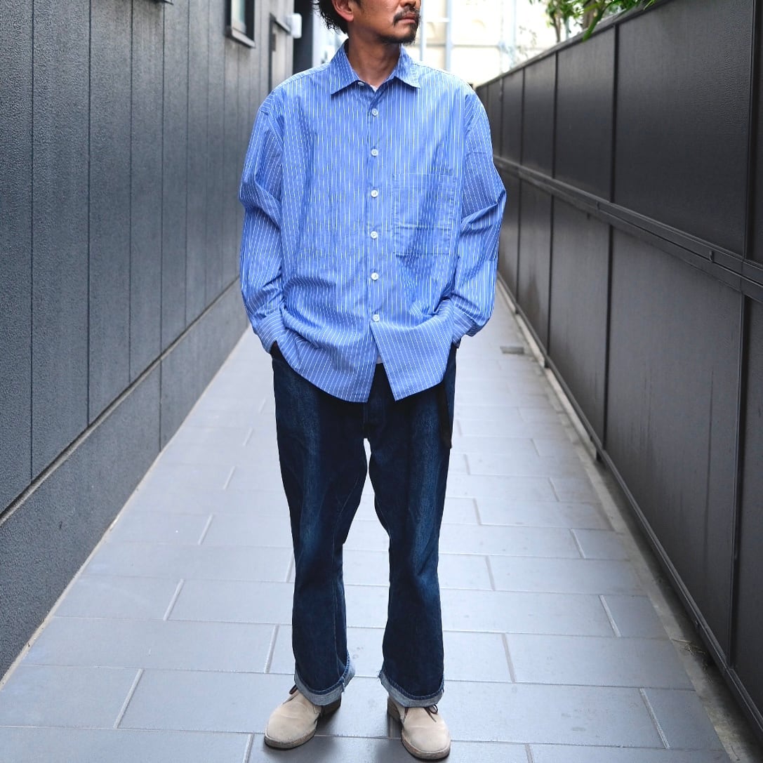 EVAN KINORI(エヴァン キノリ) / Big Shirt Two Organic Cotton Stripe