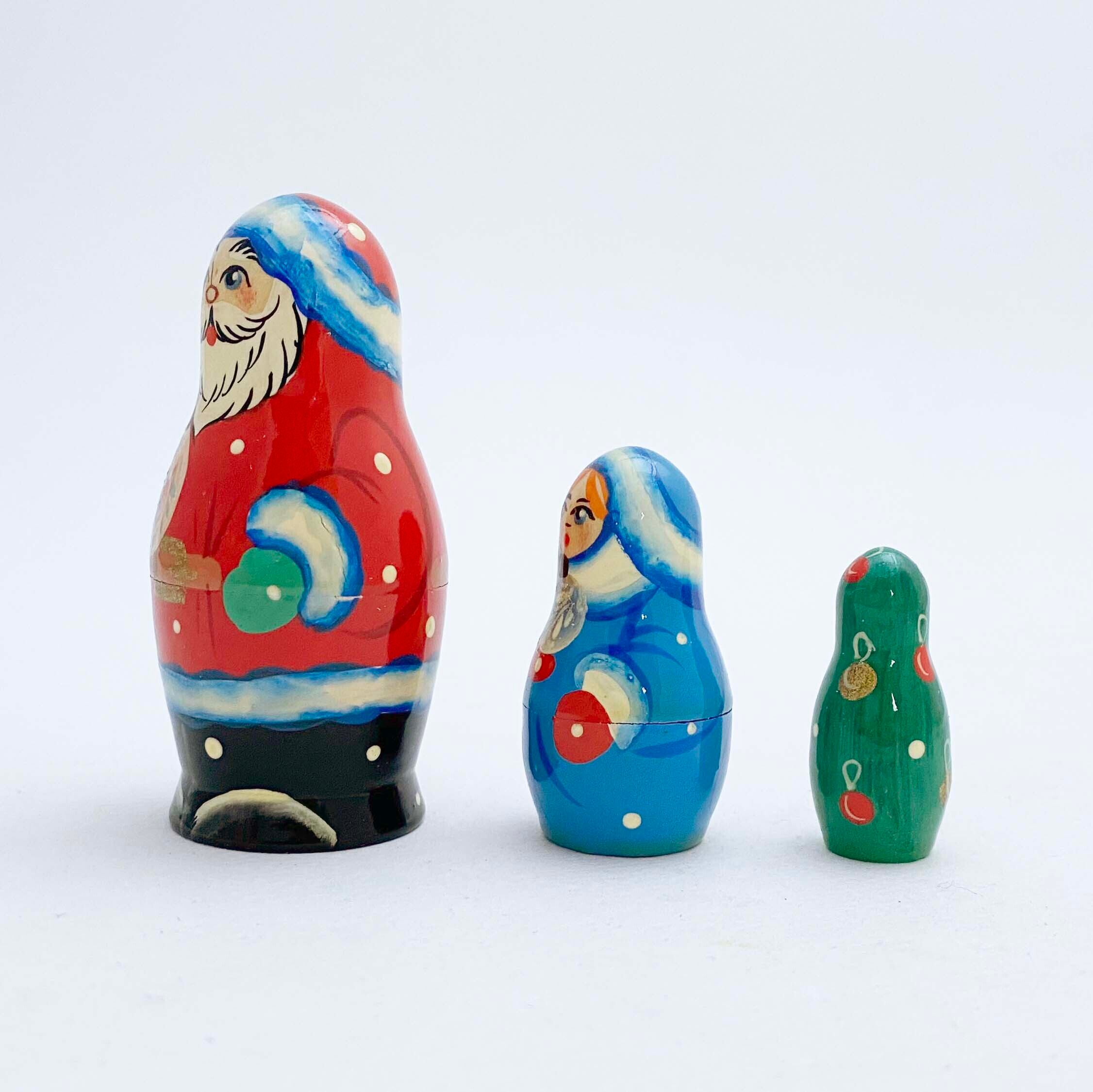 サンタ マトリョーシカ(キーロフ産 / 3個組)