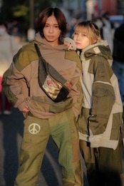 Remake Hoodie Black×military【 hoodie10】