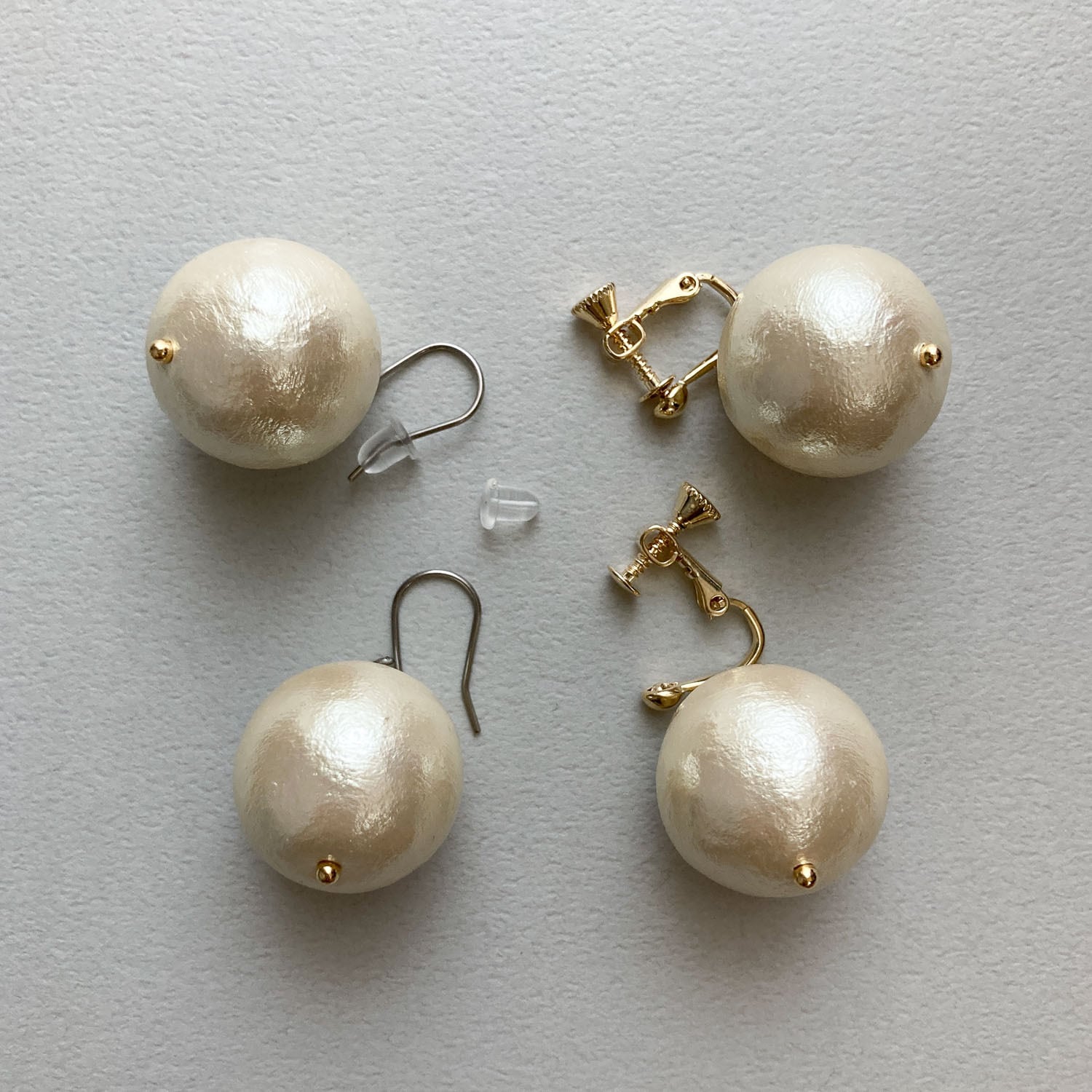 ゆらゆらシンプルコットンパール〈ピアス/イヤリング〉（18mm/20mm
