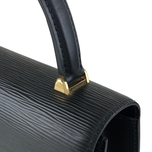 LOUIS VUITTON ルイヴィトン ハンドバッグ ブラック ターンロック レザー M52372 マルゼルブ vintage ヴィンテージ オールド 48k8t4