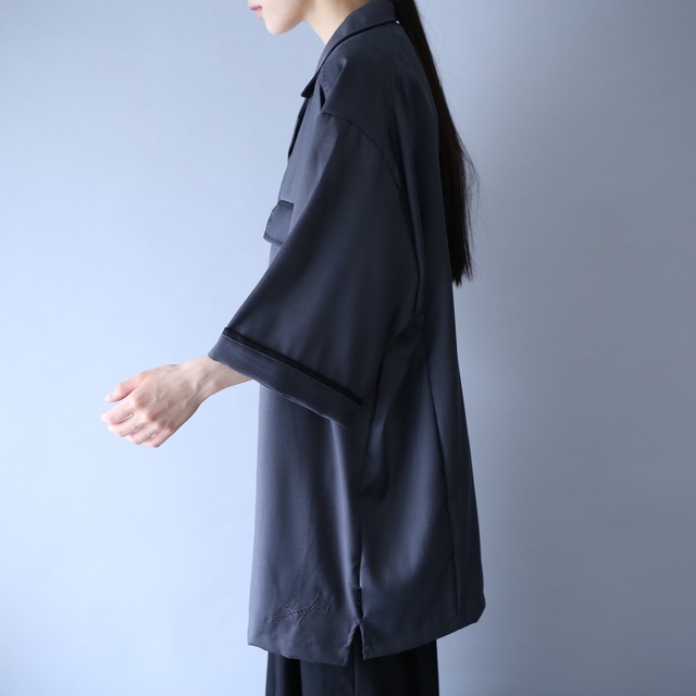 XXL super over silhouette stitch work design h/s shirt