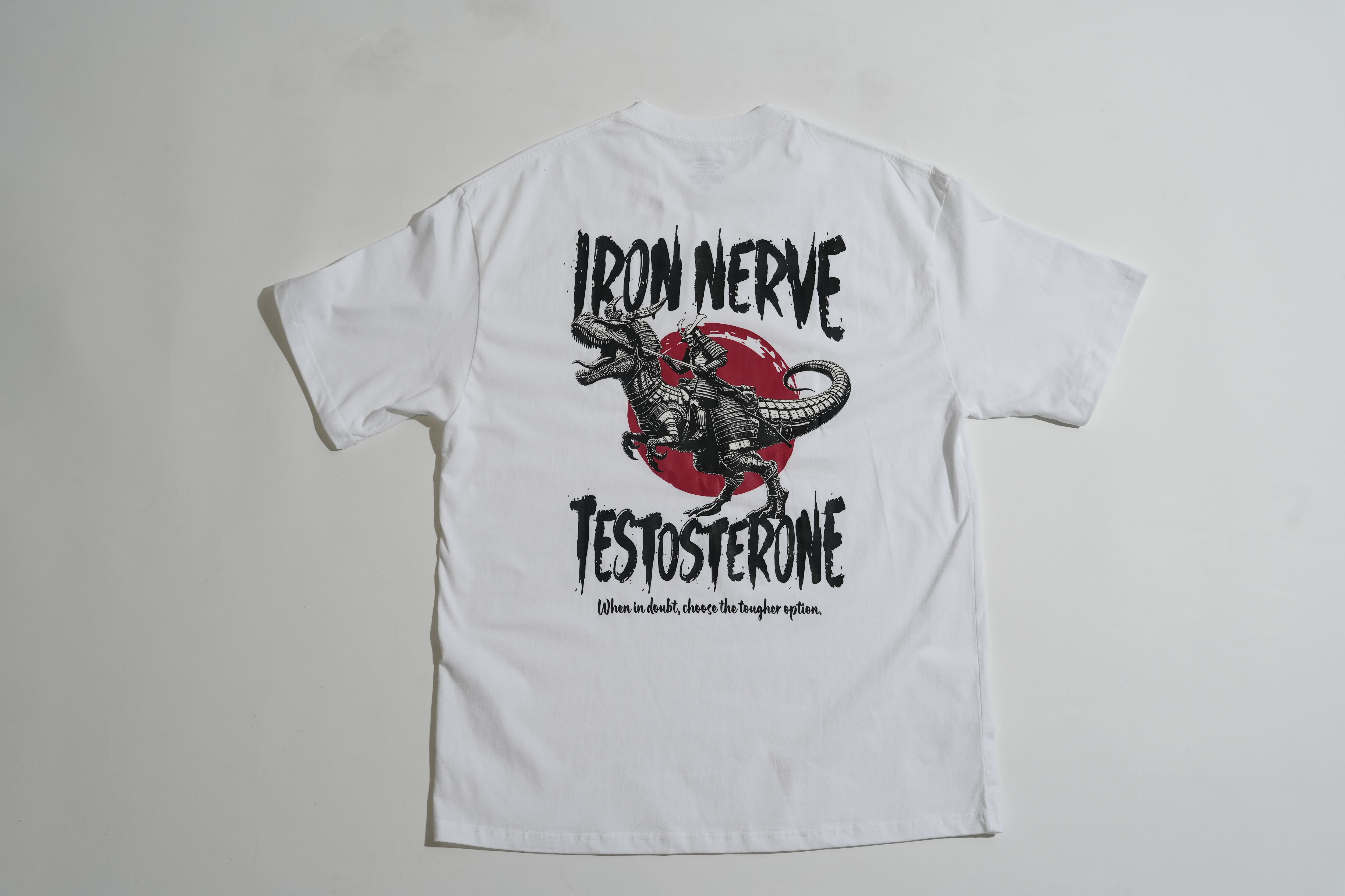 数量限定】IRON NERVE × TESTOSTERONE TEE(White) | TESTOSTERONE