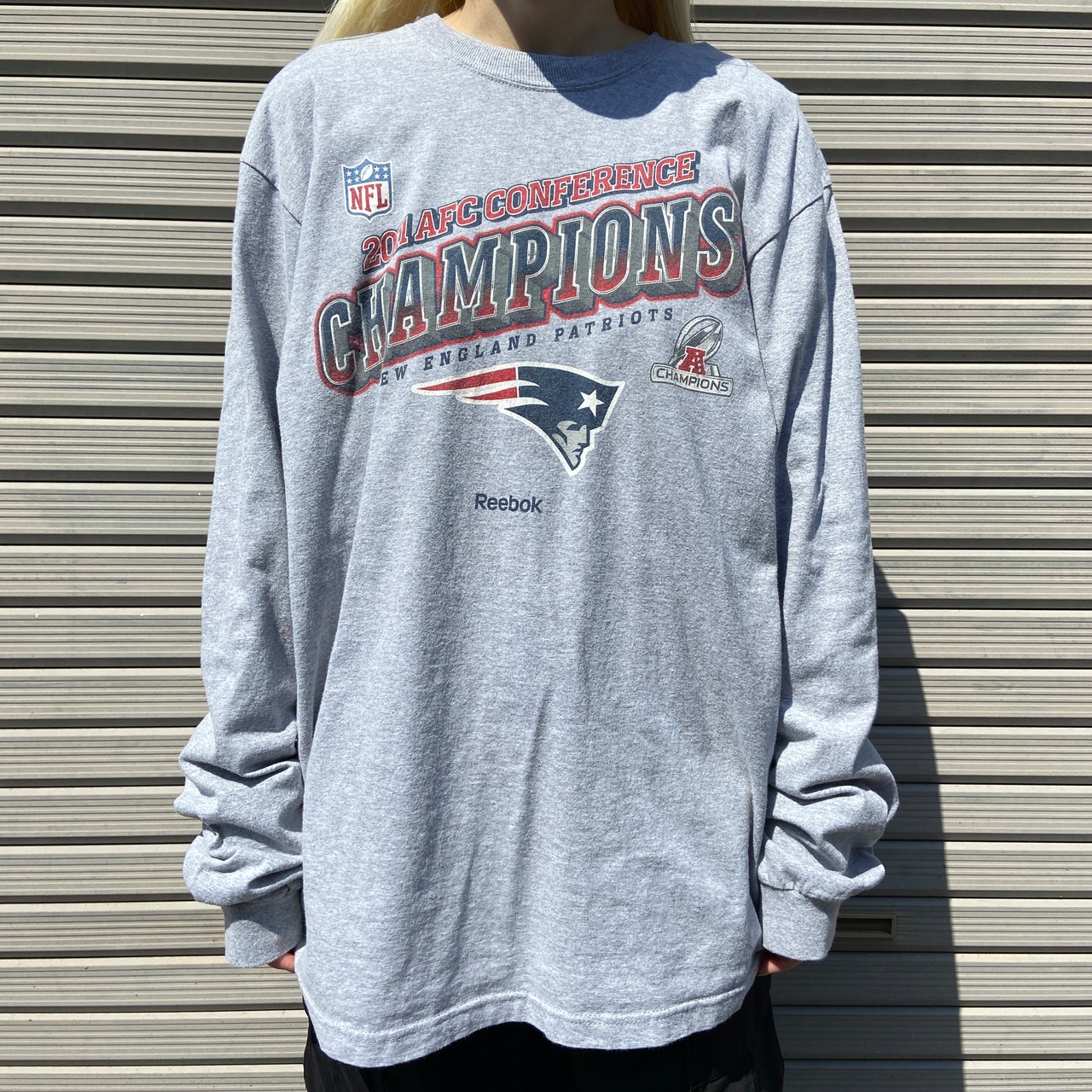 NFL ニューイングランド・ペイトリオッツ チームロゴ プリント ロングT 