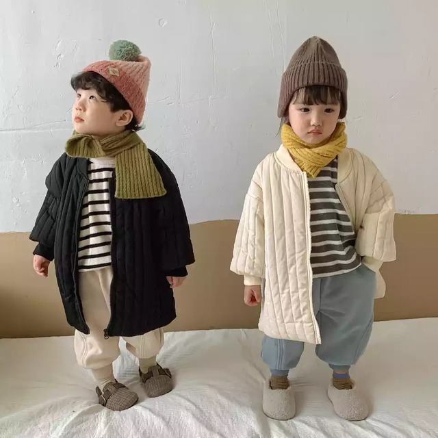 ★送料無料★   2カラー ベージュ  男の子 女の子 キルティングコート 80cm～150cm  韓国子供服