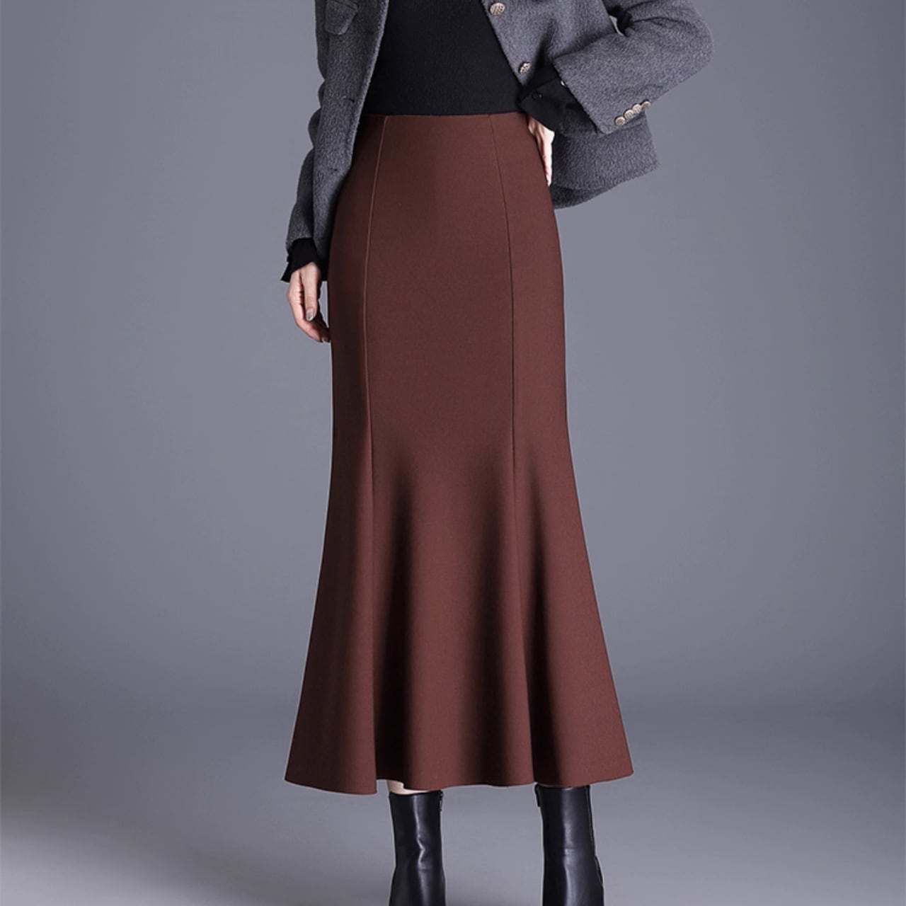 ロング丈 マーメイド ロングスカート K1097