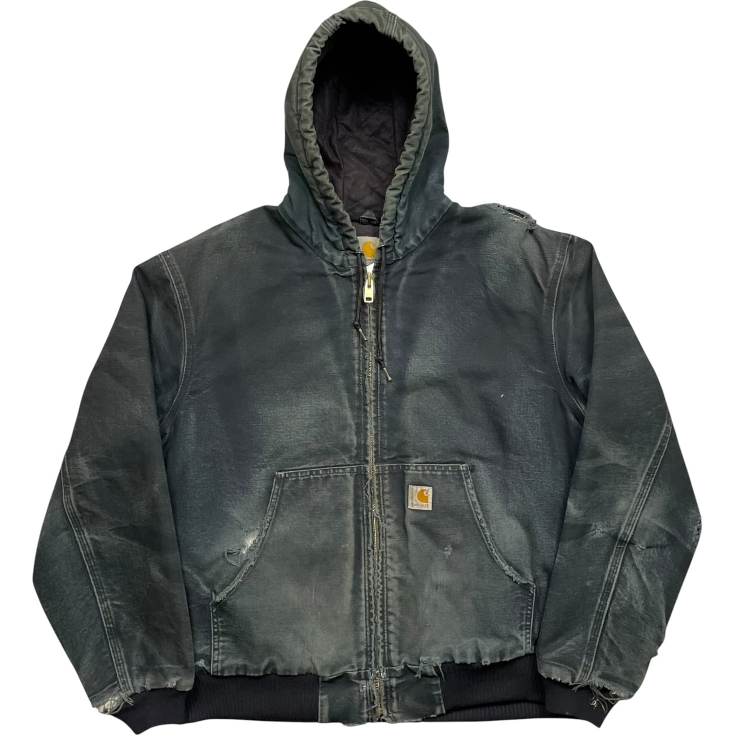 《L》Carhartt カーハート アクティブジャケット フェード◎ グットサイズ フード ハチノス ブラック no.10604