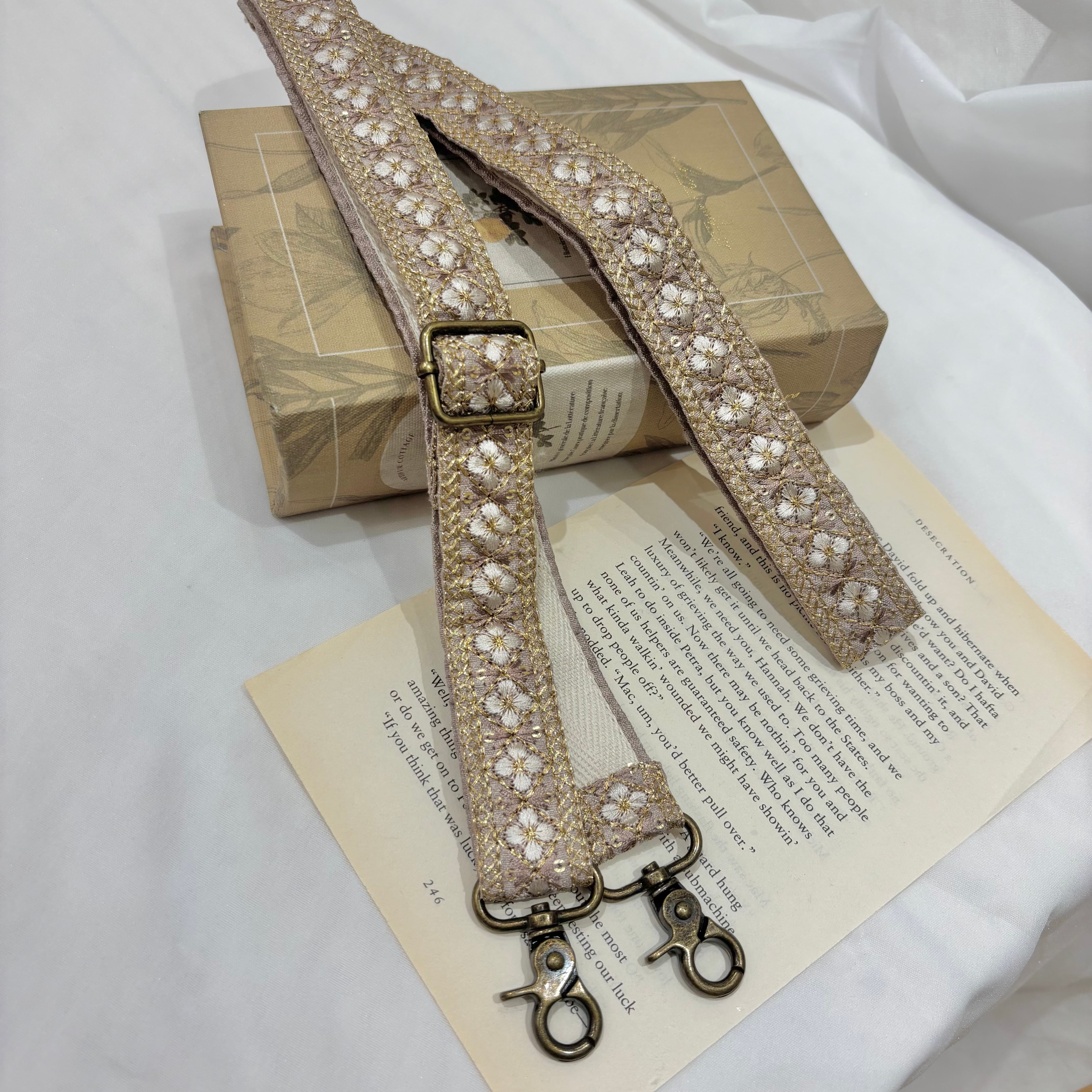 【長さ調整可能！】インド刺繍リボン ショルダー(A71-10)⑨