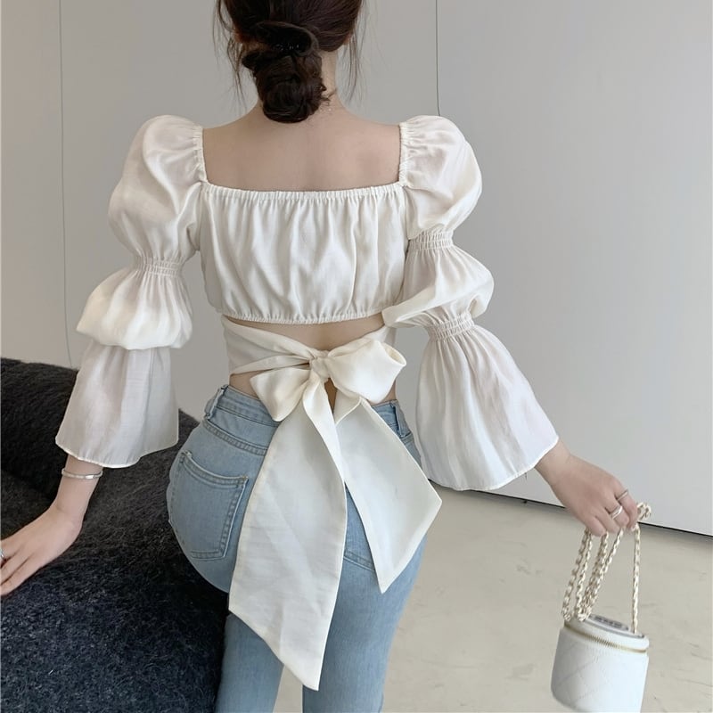 スクエアネック バックリボントップス A-0213 | miie online store