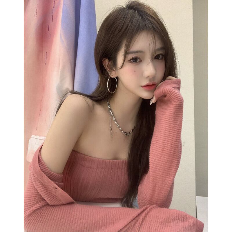 薄手セーター トップス サマーレッドカーディガン ロング ピンク 大人ガーリー スウィート キュート カジュアル 夏物 ガールズファッション41635627857