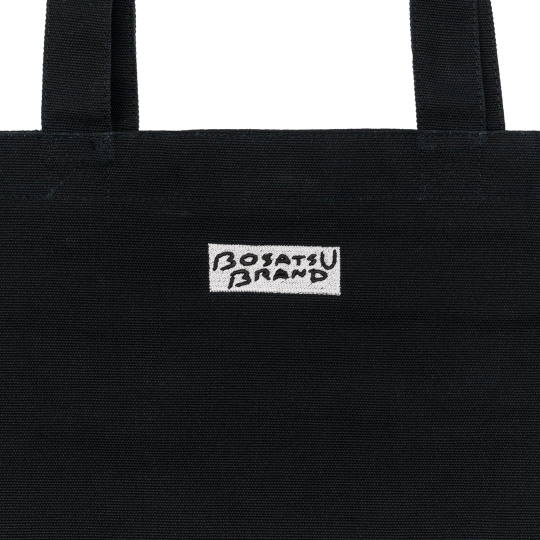 仏像ファイブ(刺繍) 仏像 ヘヴィ キャンバス トートバッグ ブラック