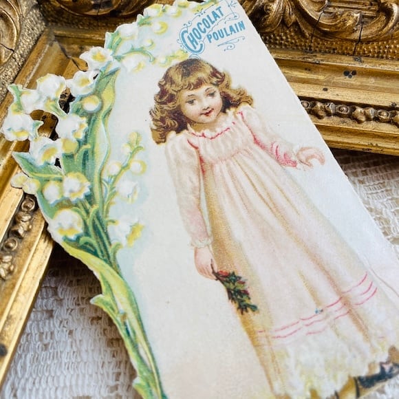 フランス ライティング トールペイントのボックス ブロカント [h028