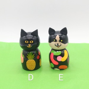 【すぎはらゆり】こけし絵つけ作品 「コケシーノキャット 」D・E