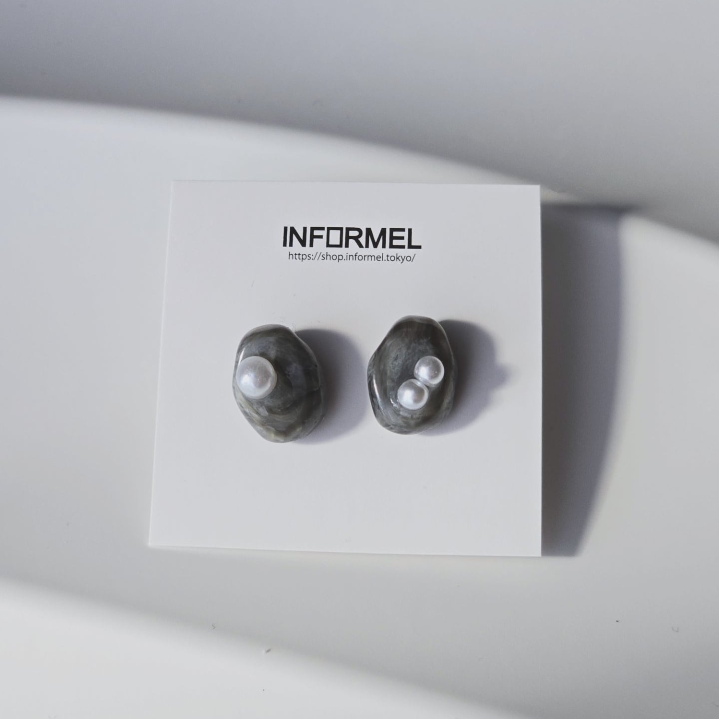 【SUS】マーブルスタッドピアス① BLK