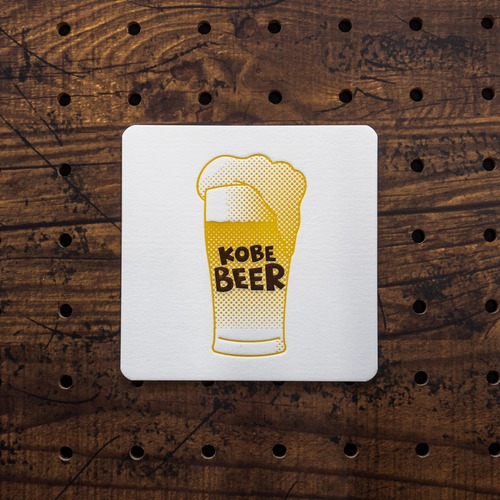 【コースター】活版印刷のコースター ビールのイラスト