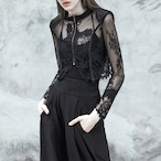 sheer lace cropped tops / l0835