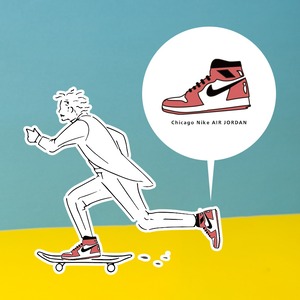 THANK YOUシール　／ AIR JORDANイラスト【 5cm・80枚】