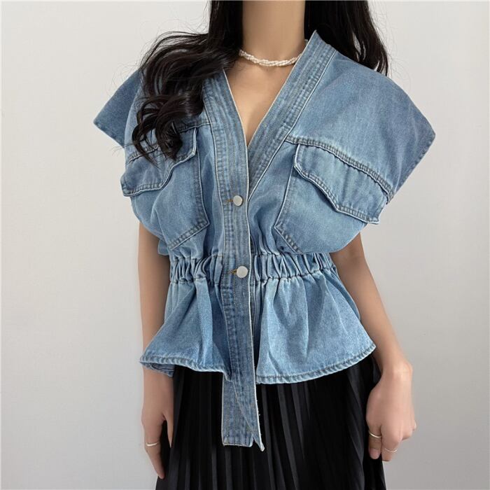 デニム ペプラム トップス 3412761