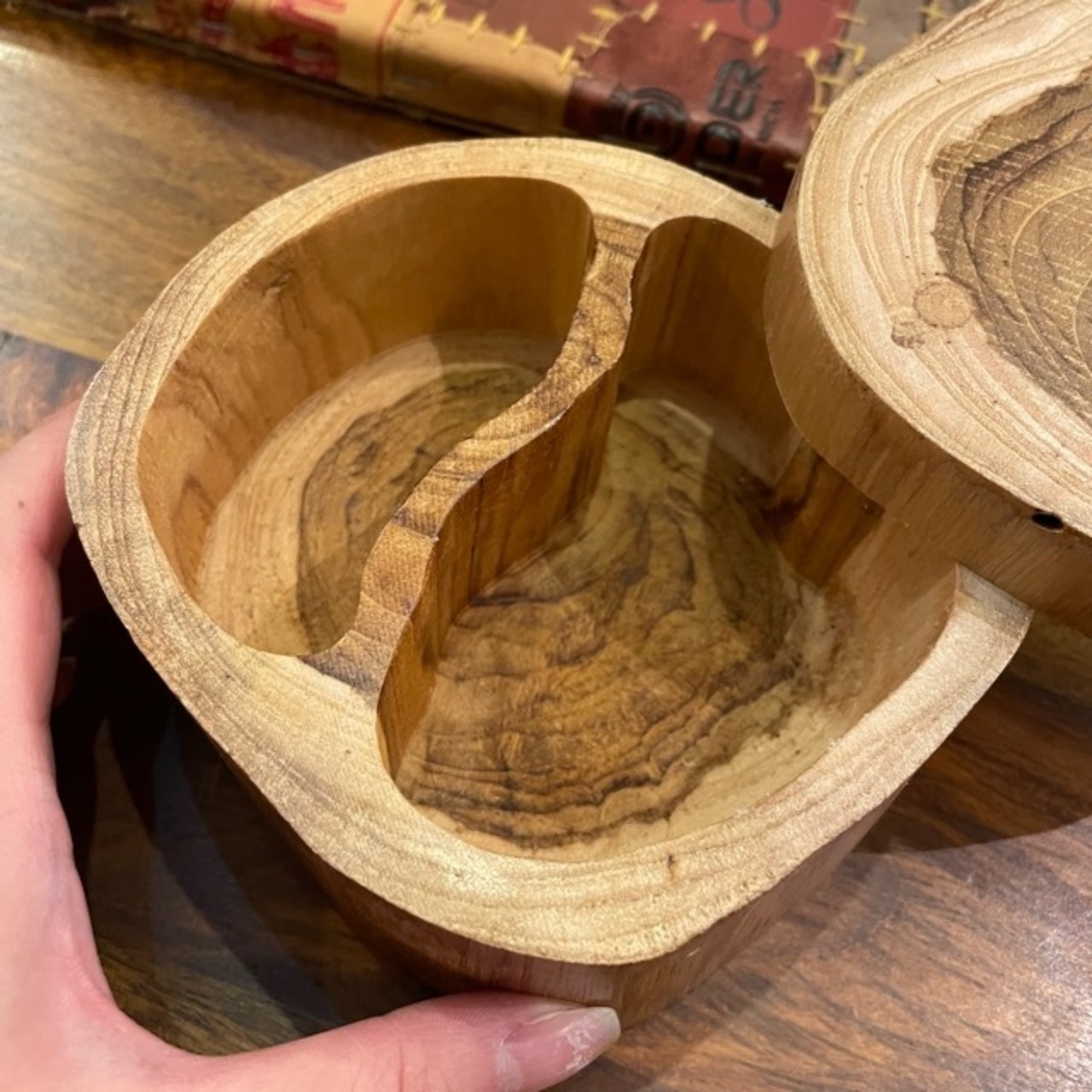 Thailand Teak Wood Slide Box Separate Natural / タイ チークスライドボックス セパレート ナチュラル 小物入れ 小物BOX 収納ボックス 木材 天然木 ナチュラル ハンドメイド チークウッド リビング収納 蓋付き 開閉可 ギフト プレゼント かわいい シンプル