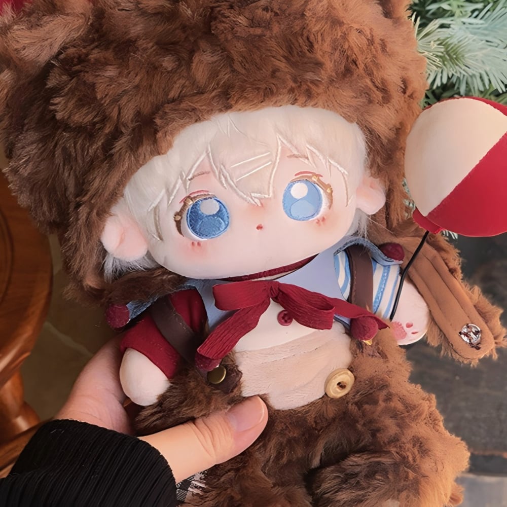 20cmぬいぐるみ用 トップス+襟+ベアサロペット+ベア帽子+ピエロ帽子+