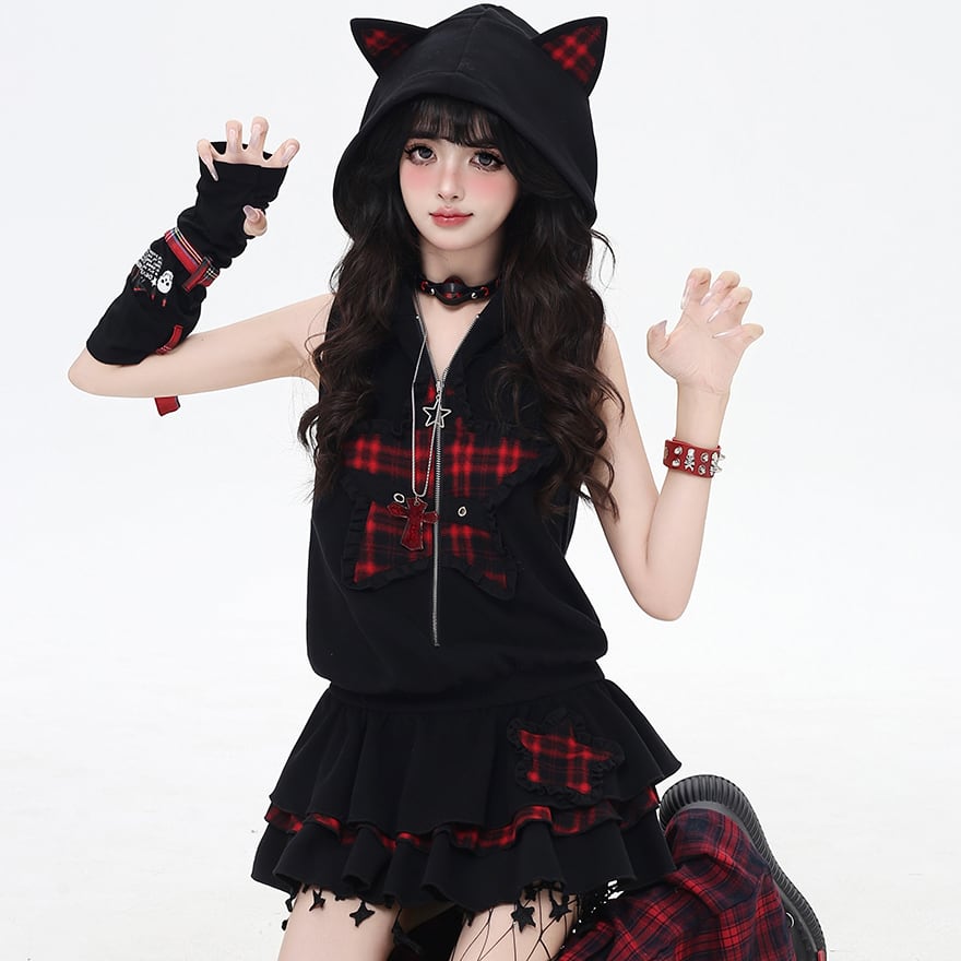 ジャケット 猫耳 フード付き CRAZYGIRL ダークファッション 闇かわいい