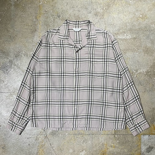 UNUSED CHECK OPEN COLLAR SHIRT