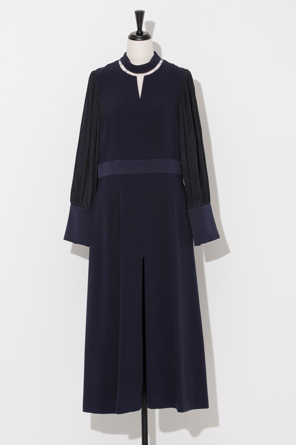 2Way Neck Pearl Dress DARK NAVY | Arobe OFFICIAL ONLINE STORE