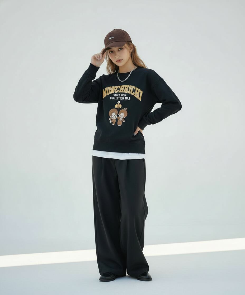 【セレクトライン】モンチッチ・ヴィンテージスウェット スミクロ