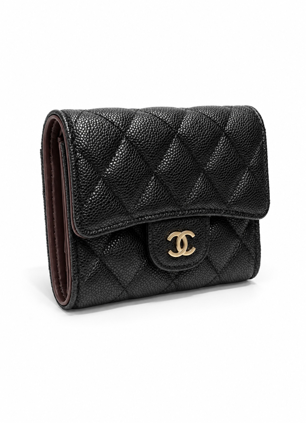 CHANEL シャネル 三つ折り財布 P0229-B10583-C3906 ﾏﾄﾗｯｾ ｷｬﾋﾞｱｽｷﾝ