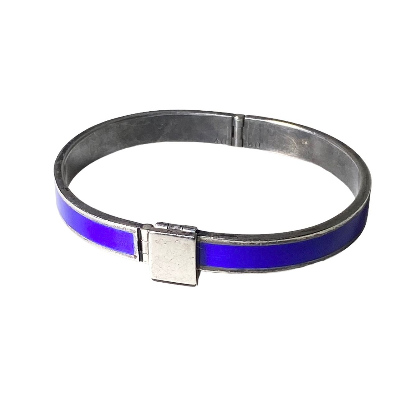 vintage GUCCI silver × blue enamel bangle